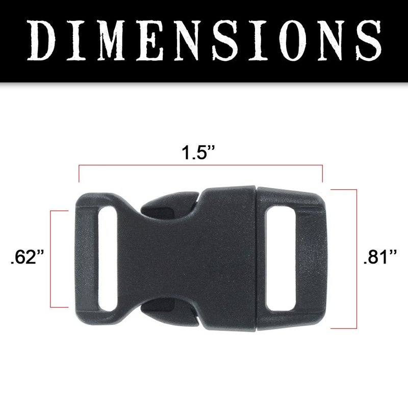 Craft County 60 Pack - 12 Colors - 5/8-Inch Quick Side Release Plastic Buckles - Image 2